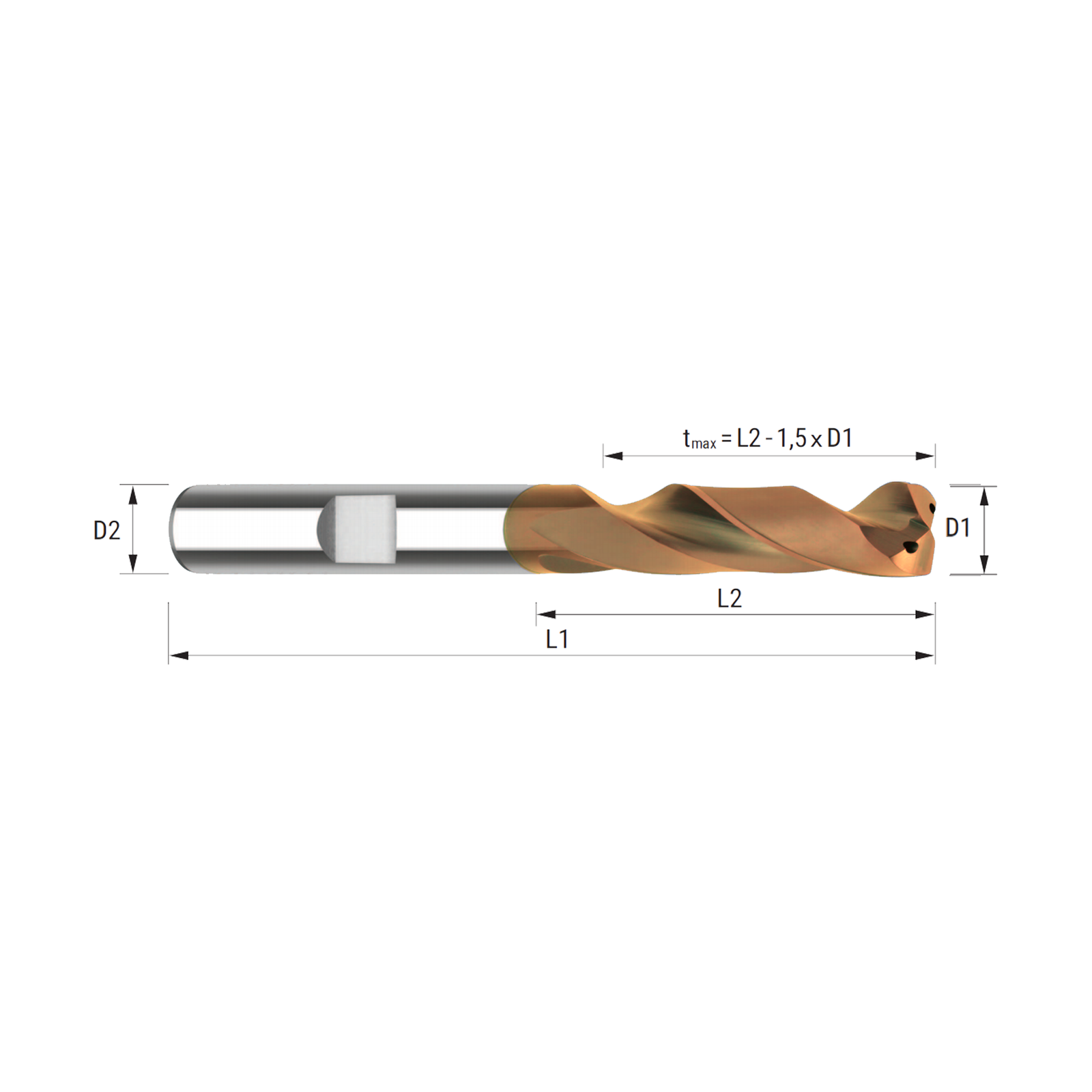 3D Solid Carbide Drill with TiXCO3 Coating | Internal Coolant |